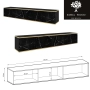 Szafka RTV Marmur Black Royal - Złota 175 cm